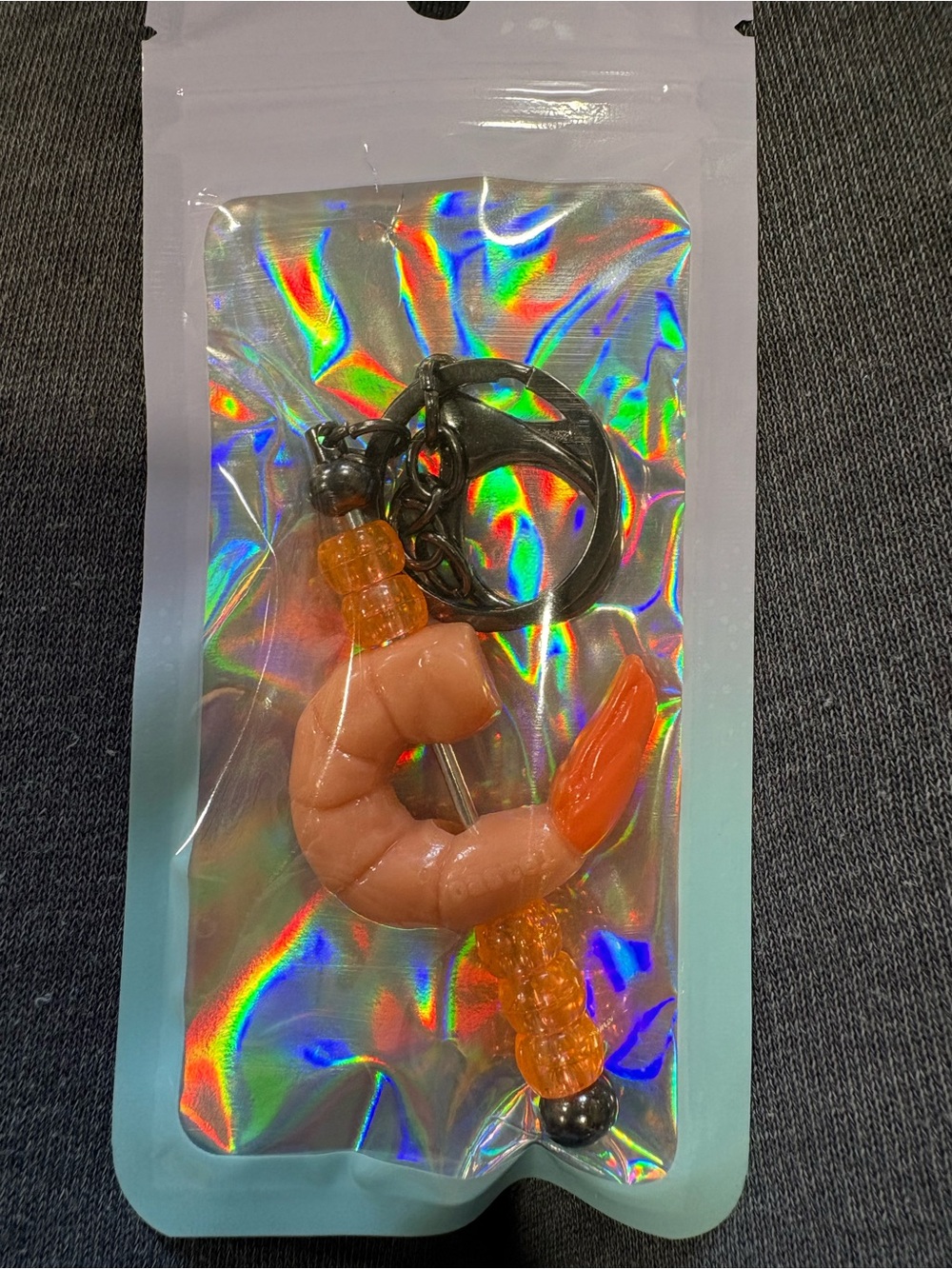 CJ hendry pastel bead shrimp keychain